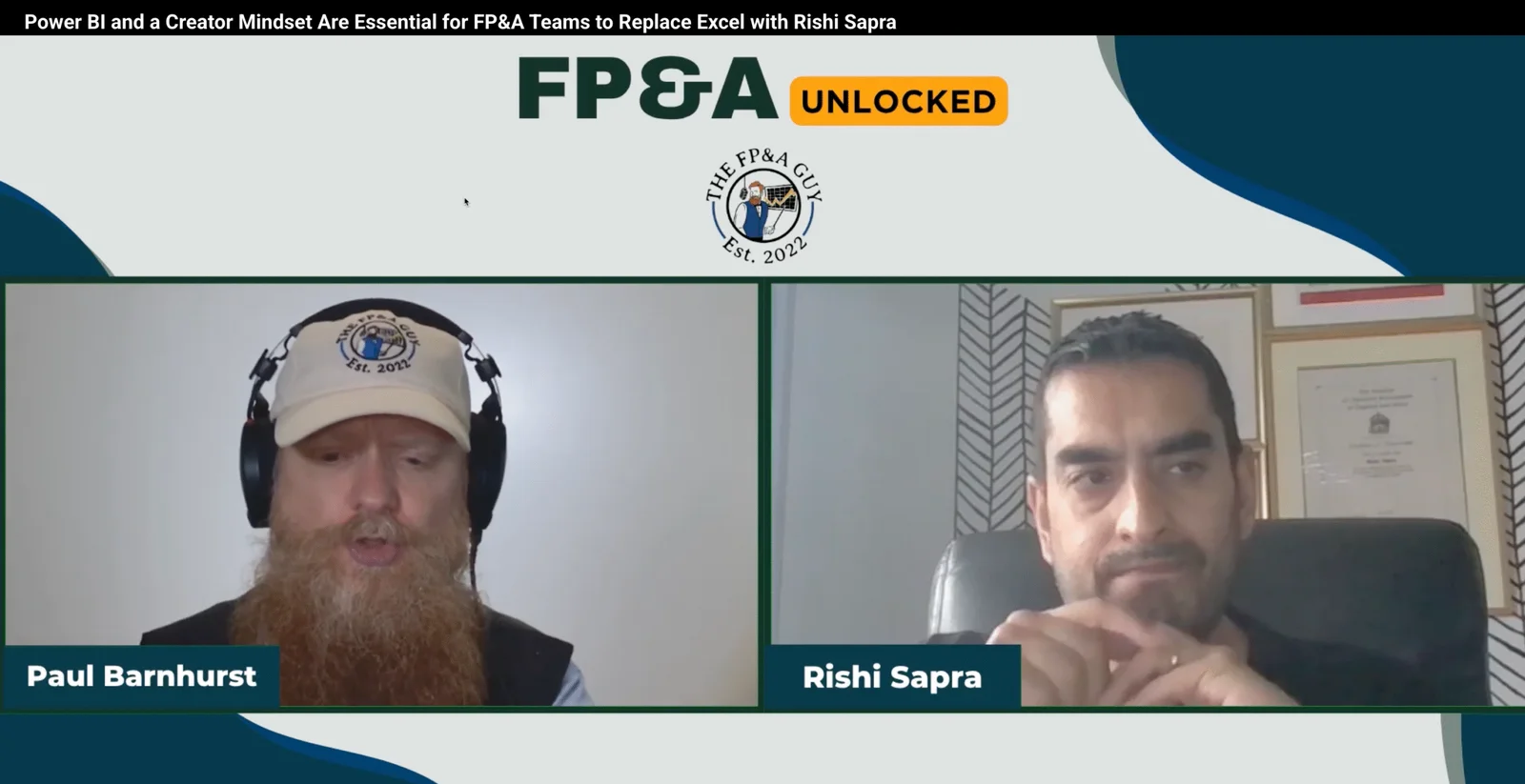 Paul Barnhurst and Rishi Sapra recording the FP&A Unlocked episode on Power BI and a creator mindset